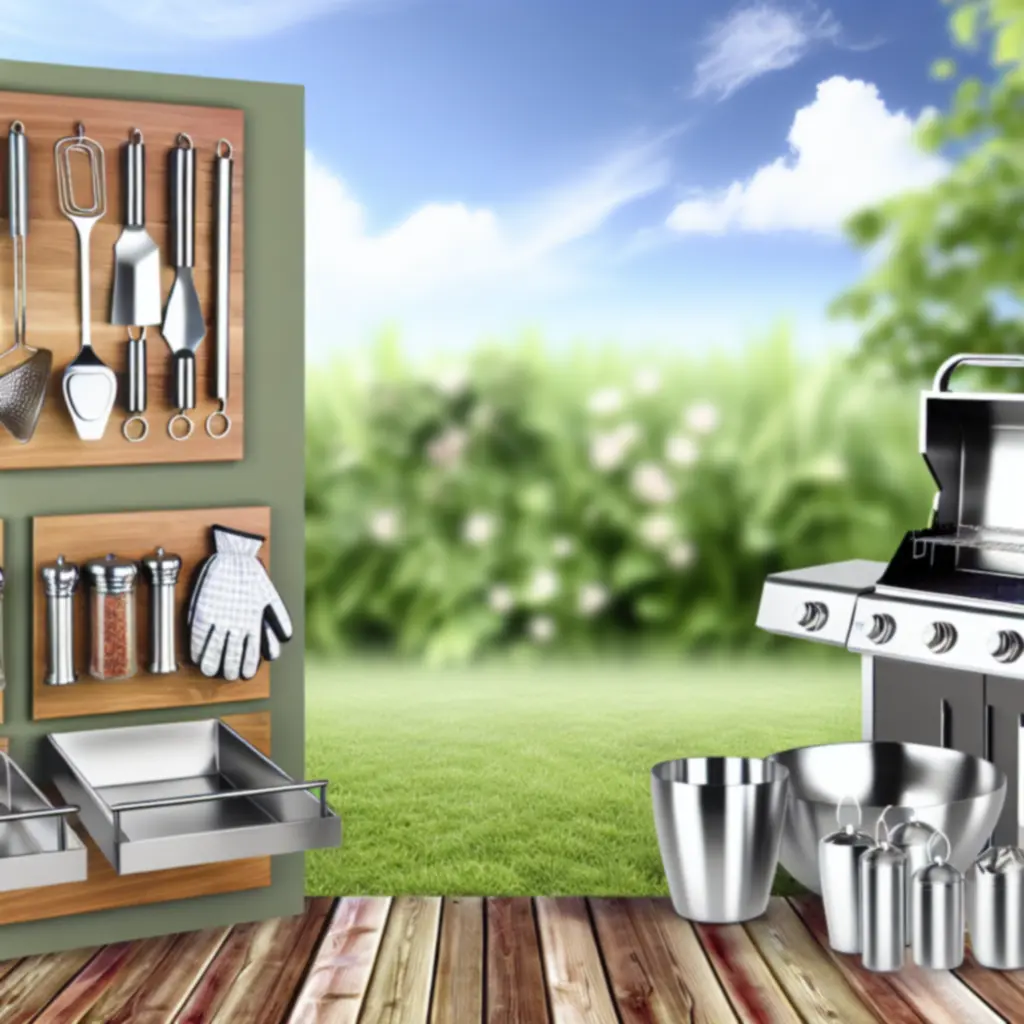 Stylowe akcesoria i narzędzia do grilla w ogrodzie