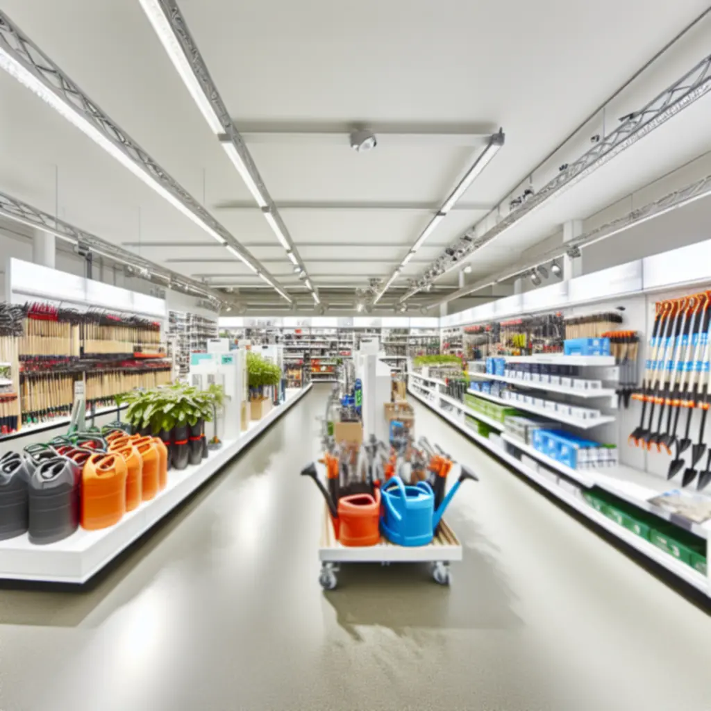 Różnorodne narzędzia ogrodnicze ułożone w estetyczny sposób